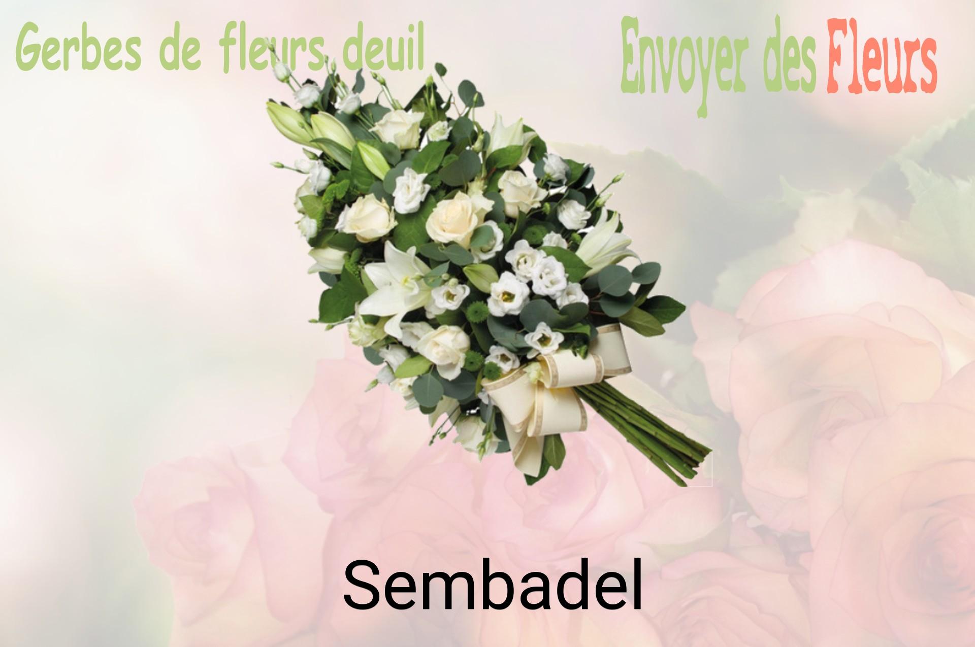 Gerbe de fleurs de deuil livrée à Sembadel